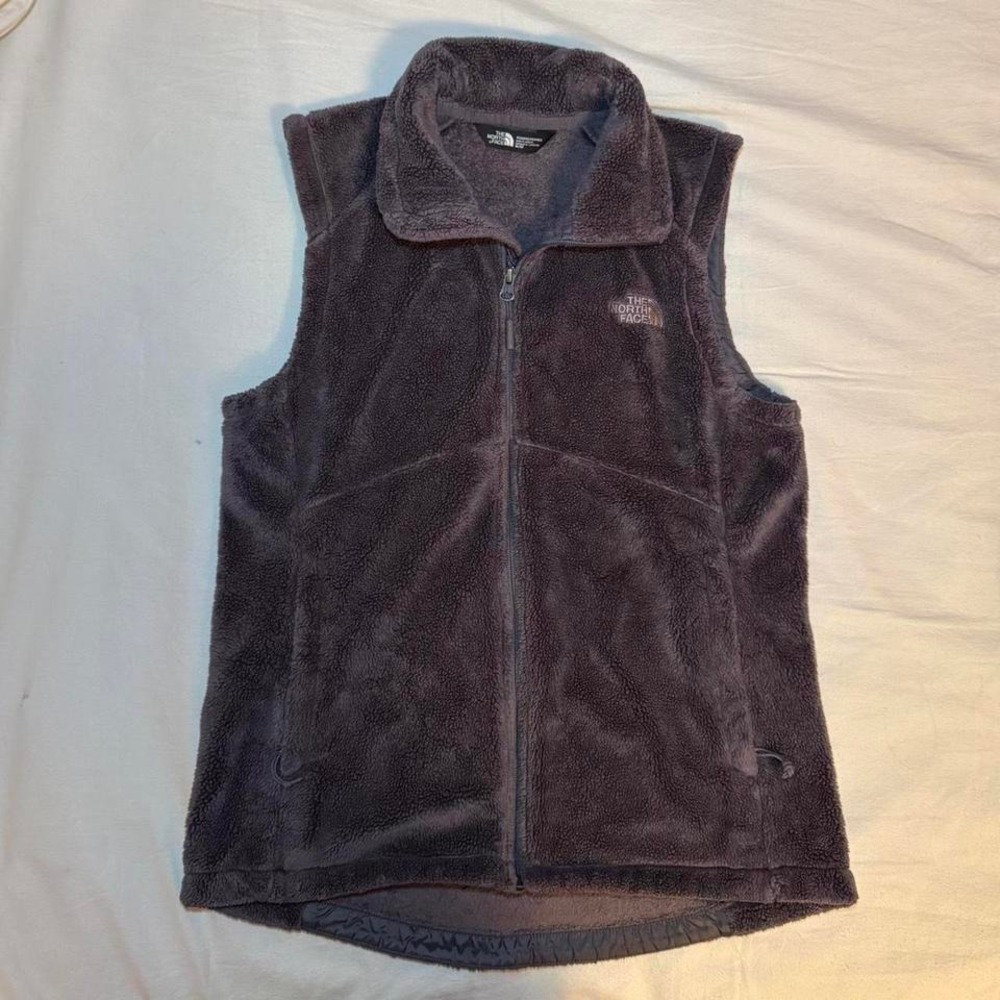 The North Face Osito Fleece Vest Womens Medium Charcoal Grey‎ Full Zip Soft Warm